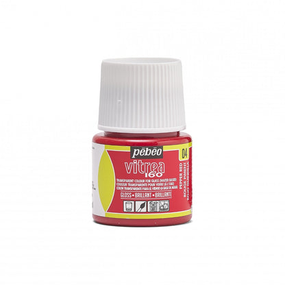 Pebeo Vitrea 160 Glasfärg 45 ml Glanzend - 04 - Rode Peper - Glas- och porslinsfärg