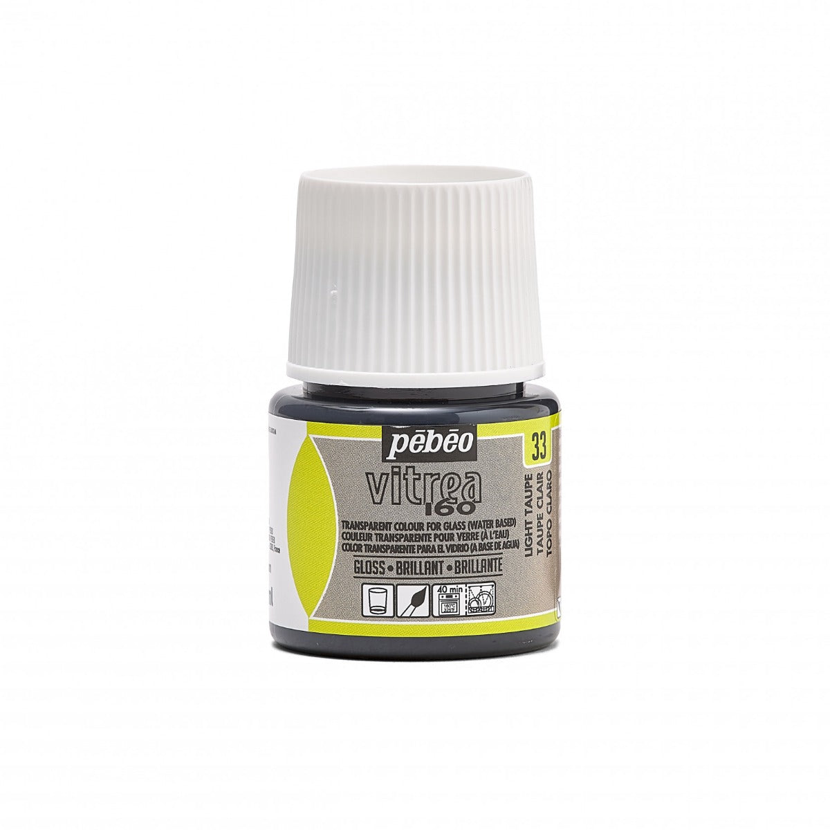 Pebeo Vitrea 160 Glasfärg 45 ml Glanzend - 33 - Lichttaupe - Glas- och porslinsfärg