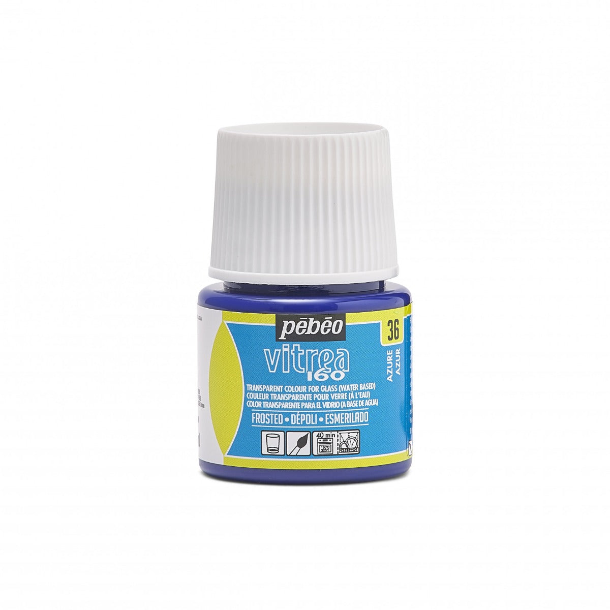 Pebeo Vitrea 160 Matglas Glasverf 45 ml - 36 - Azuurblauw Matglas