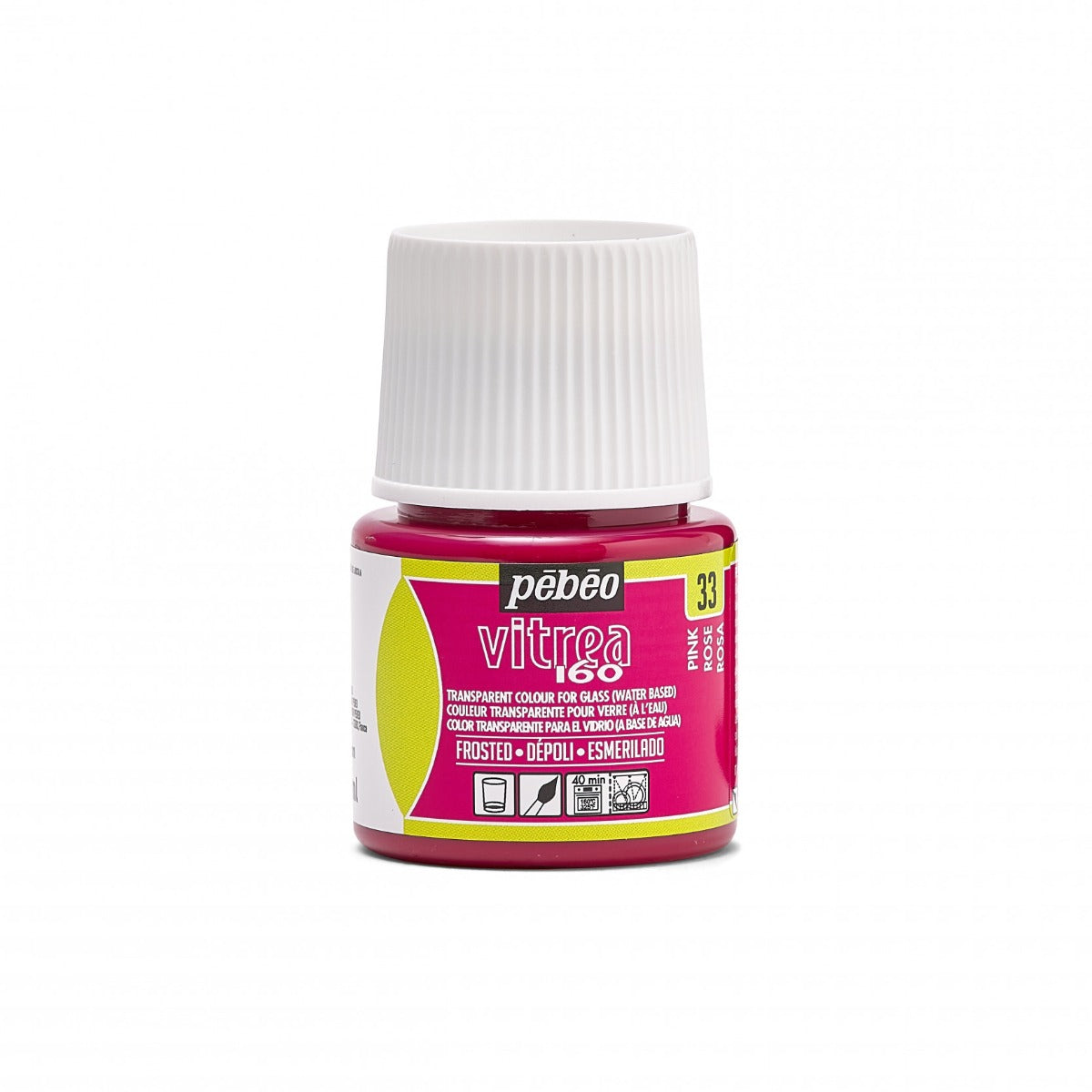 Pebeo Vitrea 160 Frostad glasfärg 45 ml - 33 - Roze Matglas - Glas- och porslinsfärg