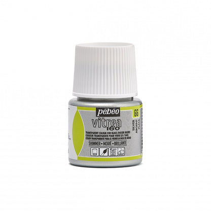 Pebeo Vitrea 160 Moiré Glasfärg 45 ml - 66 - silver Moiré - Glas- och porslinsfärg