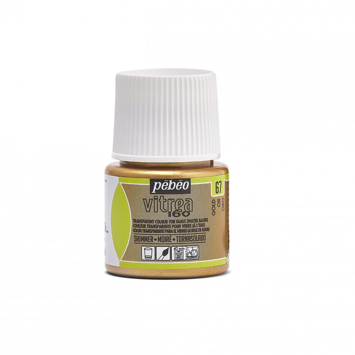 Pebeo Vitrea 160 Moiré Glasfärg 45 ml - 67 - guld Moiré - Glas- och porslinsfärg