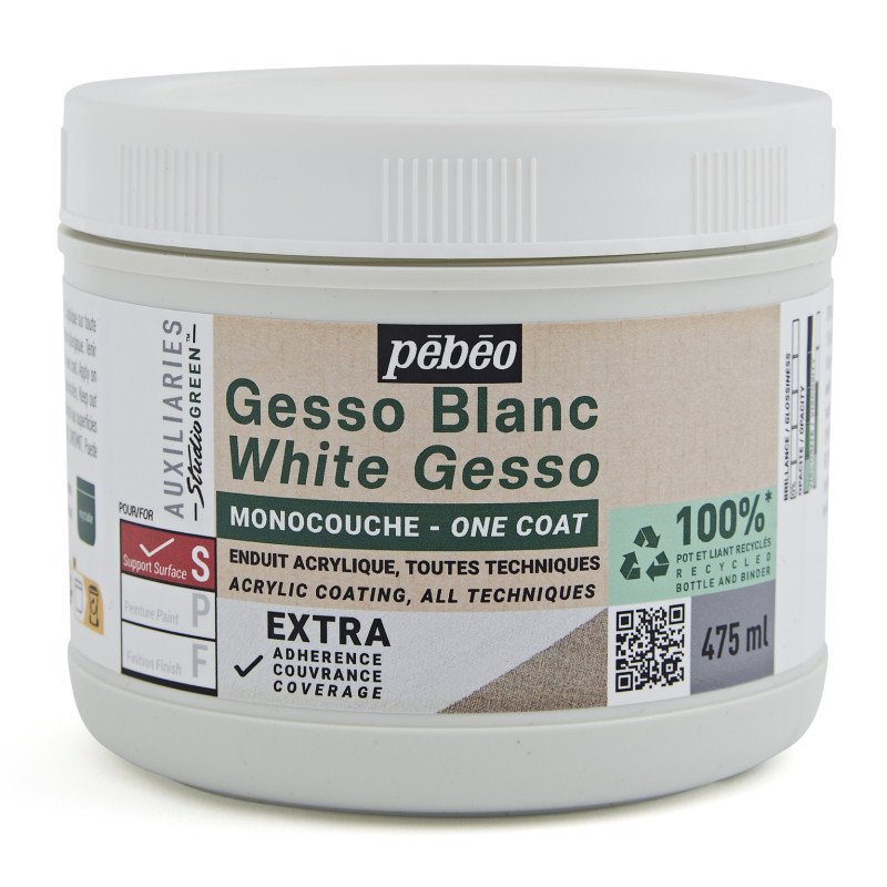 Pebeo Studio Green Gesso - One-coat White - 475 ml