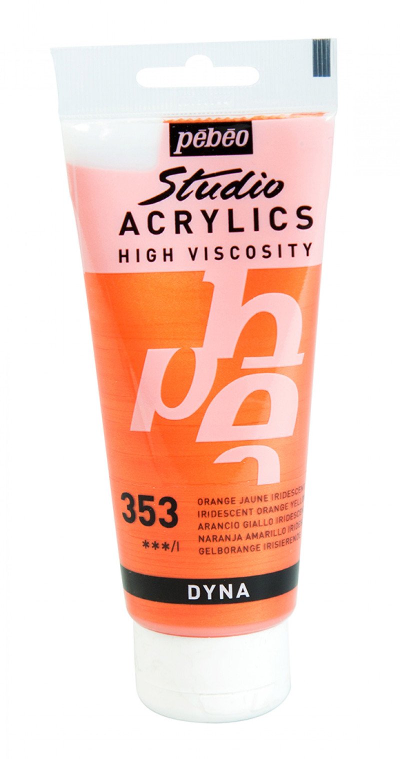 Pebeo Studio Acrylic paint 100 ml - 353 - orange-gul skimrande - Akrylfärg