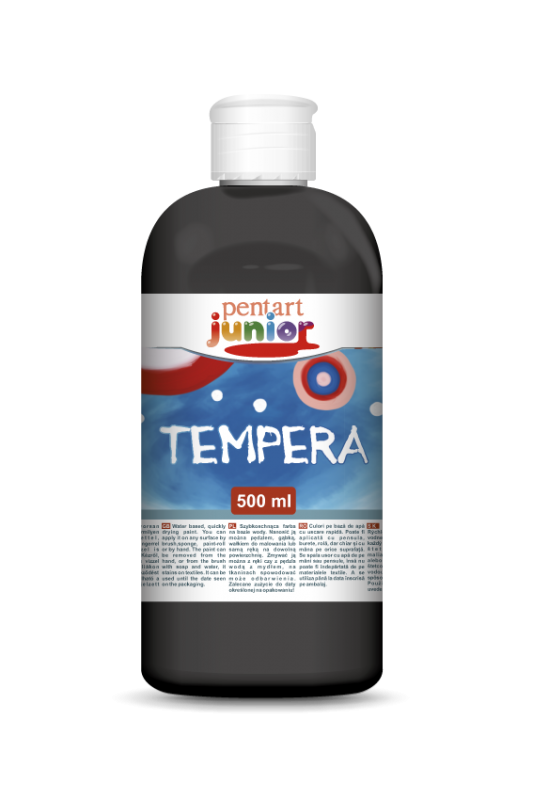 Pentart Tempera paint 500 ml - nero - Gouache e tempera