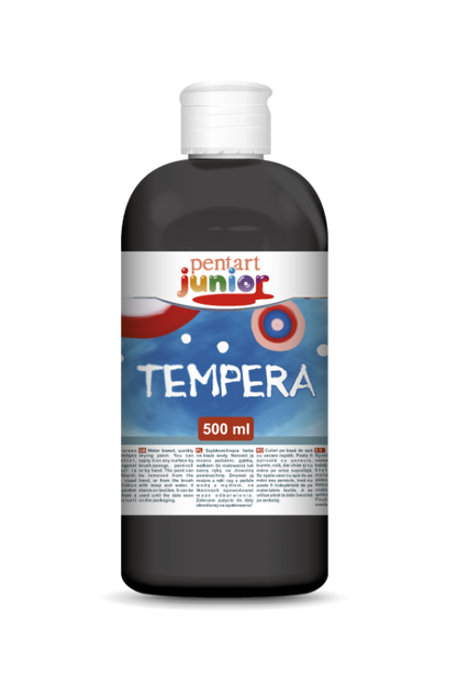 Pentart Tempera paint 500 ml - nero - Gouache e tempera