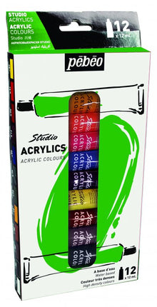 Pebeo Studio Acrylic Sets 12 ml - 12-pack - Akrylfärg