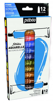 Pebeo Studio Watercolour Sets - 12 x 12 ml - Akvarelmaling
