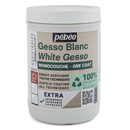 Pebeo Studio Green Gesso - One-coat White - 945 ml