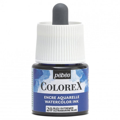 Pebeo Colorex Watercolour ink 45 ml - 20 - blu oltremare blu - Inchiostro