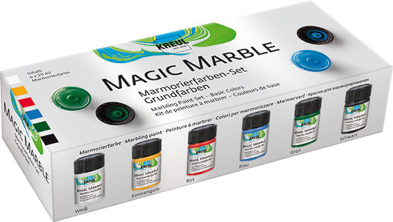 Kreul Magic Marble Marbling paint Sets - Basic standaardkleuren - 6 x 20 ml - Effektmaling