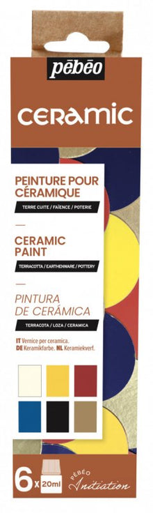 Pebeo Ceramic Paint Sets - Aloitussetti - 6 x 20 ml - Lasi- ja posliinimaalit