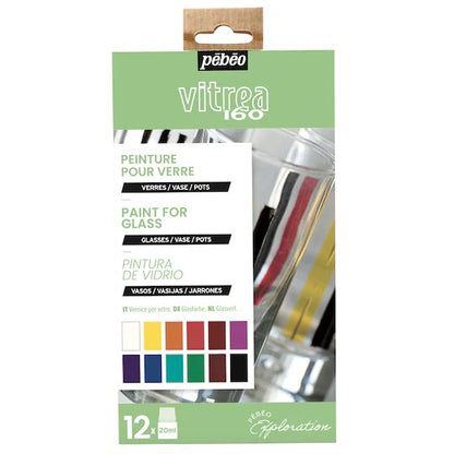 Pebeo Vitrea 160 Glasfärgset - Glas- och porslinsfärg