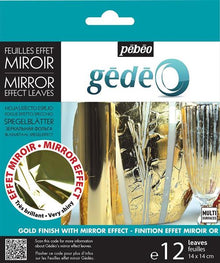 Pebeo Gedeo Mirror Effect Leaves - 12 Pack - guld - Forgyldning