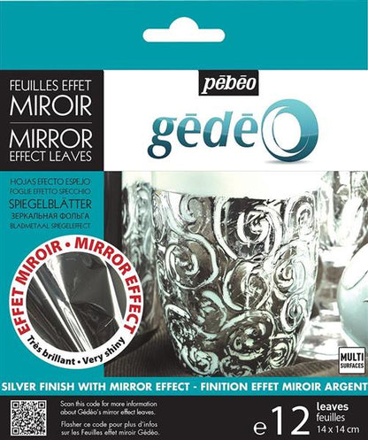 Pebeo Gedeo Mirror Effect Leaves - 12 Pack - sølv - Forgyldning