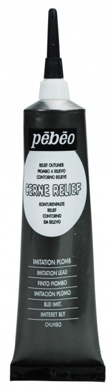 Pebeo Cerne Relief Omlijning 37 ml - nuance Lood - Glas- og porcelænsmaling