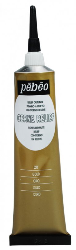 Pebeo Cerne Relief Omlijning 37 ml - guld - Glas- og porcelænsmaling
