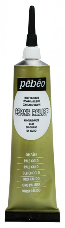 Pebeo Cerne Relief Omlijning 37 ml - bleg guld - Glas- og porcelænsmaling
