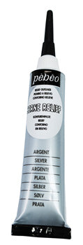Pebeo Cerne Relief Omlijning 20 ml - sølv - Glas- og porcelænsmaling
