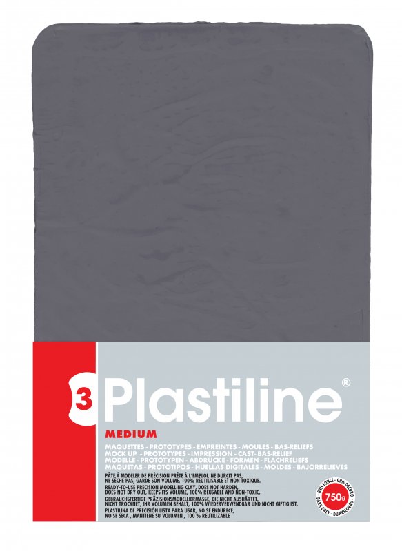 Plastiline Hardness 55 Medium Modelling clay 750 g - Donkergrijs - Modellering og skulptur