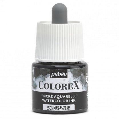Pebeo Colorex Watercolour ink 45 ml - 53 - Ivory nero - Inchiostro