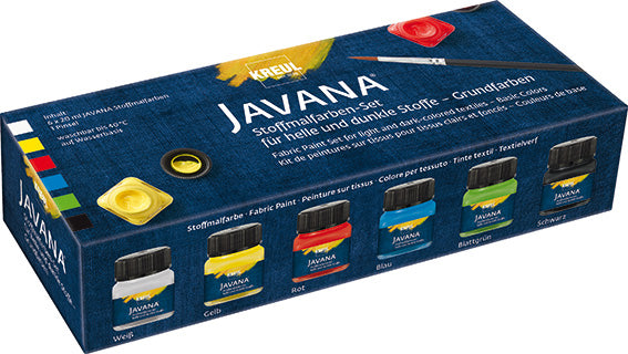 Kreul Javana Fabric paint Sets - Grundfarver - 6 stk. - Tekstilmaling