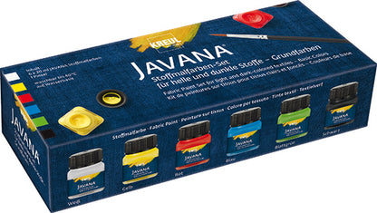 Kreul Javana Fabric paint Sets - Grundfarver - 6 stk. - Tekstilmaling
