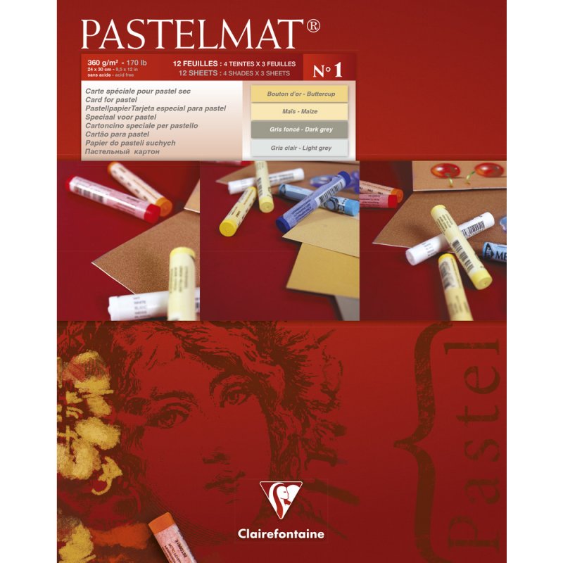 Clairefontaine Pastelmat Pastelblok 360 g - No. 1 - 24 x 30 cm - Papir
