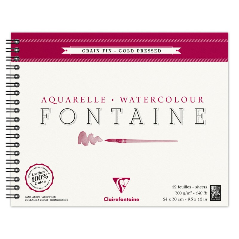 Clairefontaine Fontaine Aquarelblok 300 g Fijne Korrel