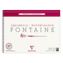 Clairefontaine Fontaine Aquarelblok 300 g Fijne Korrel - 30 x 40 cm - spiraal - 12 sheets