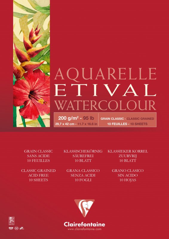 Clairefontaine Etival Aquarelblok Klassieke Korrel