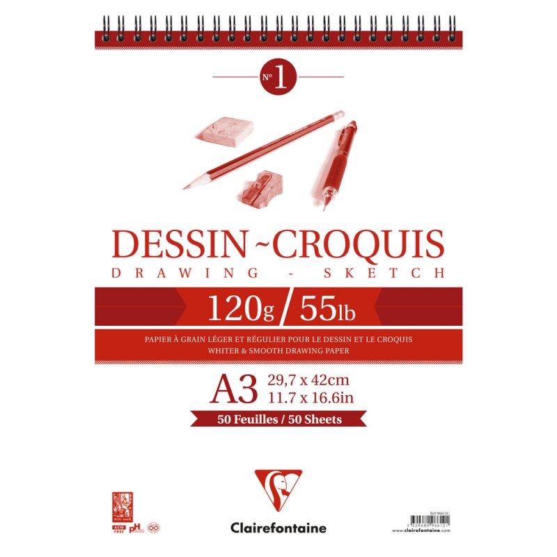 Clairefontaine Dessin-Croquis Sketch pad 120 g