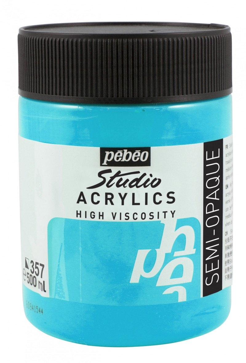 Pebeo Studio Acrylic paint 500 ml - 357 - blå-grön skimrande - Akrylfärg