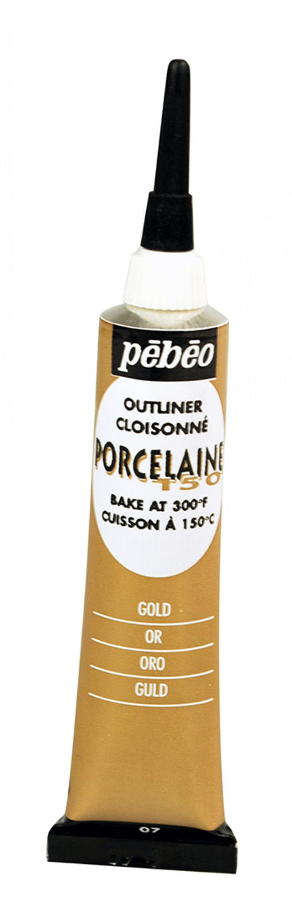 Pebeo Porcelaine 150 Outliner 20 ml - 07 - guld - Glas- og porcelænsmaling