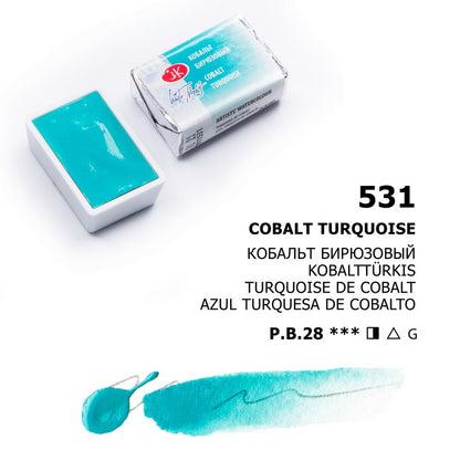 White Nights Watercolour Pan 2.5 ml - Kleuren A-M - kobolt turkis - Akvarelmaling