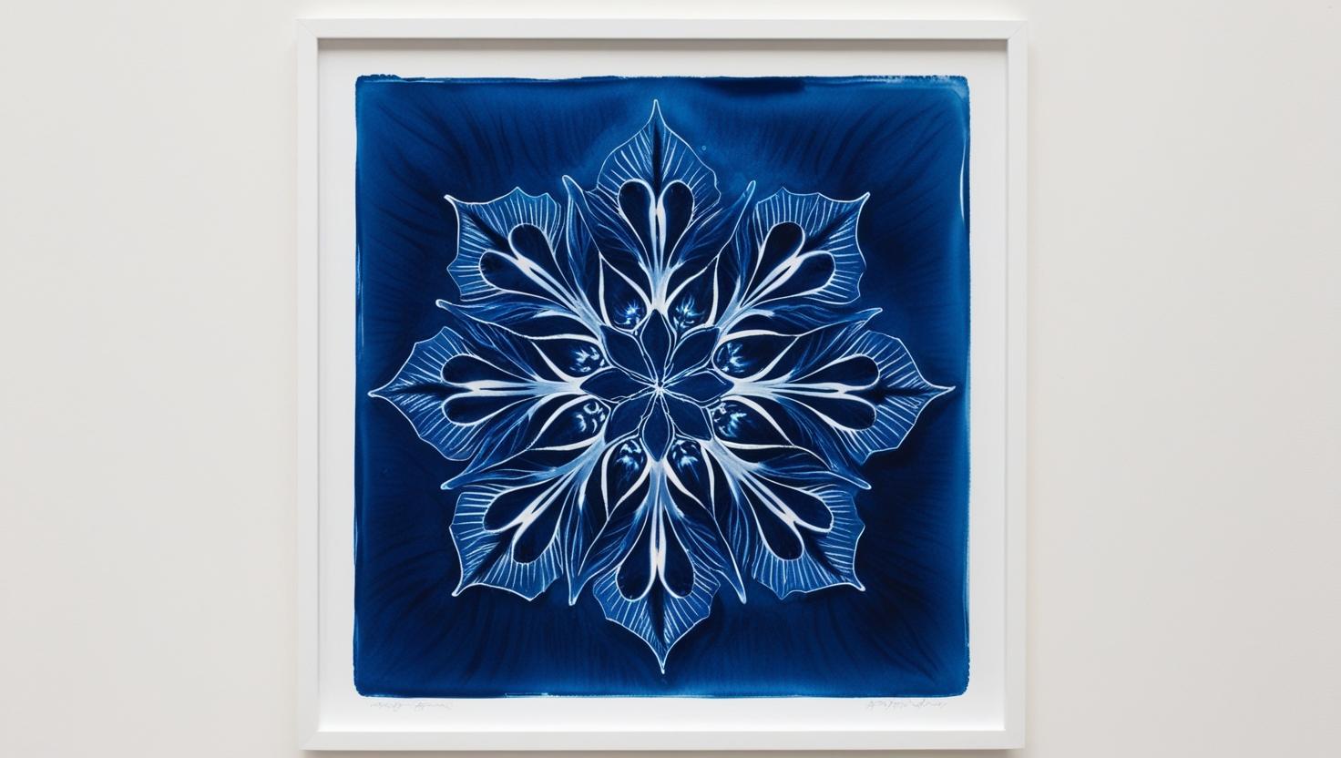 Botanical cyanotype print