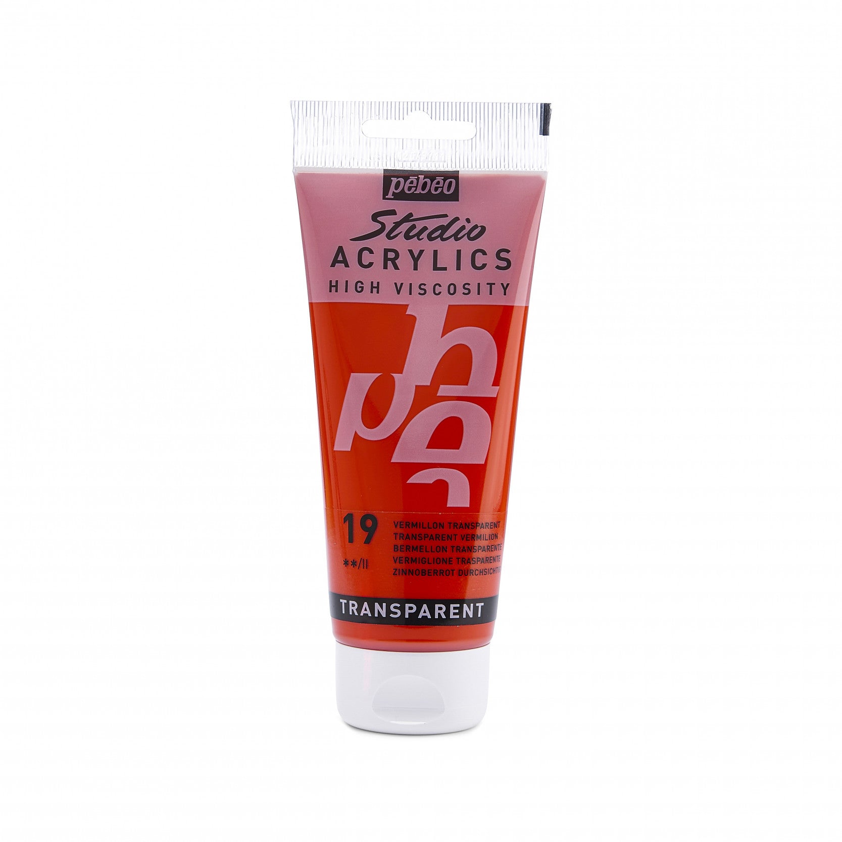 Pebeo Studio Acrylic paint 100 ml - 19 - transparent cinnoberröd - Akrylfärg