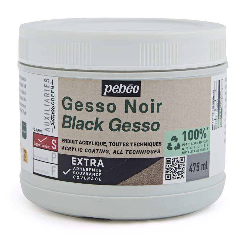 Pebeo Studio Green Gesso - Black - 475 ml