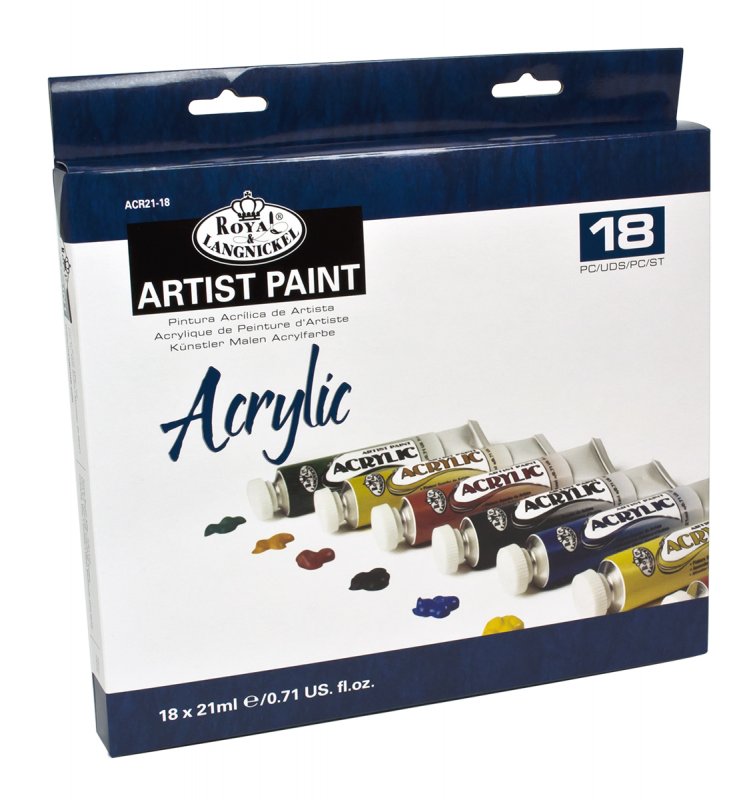 Royal & Langnickel Essentials Acrylic Sets - 18 x 21 ml - Akrylfärg