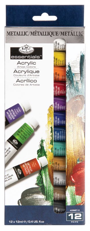 Royal & Langnickel Essentials Acrylic Sets - 12 x 12 ml - metaalkleuren - Akrylfärg