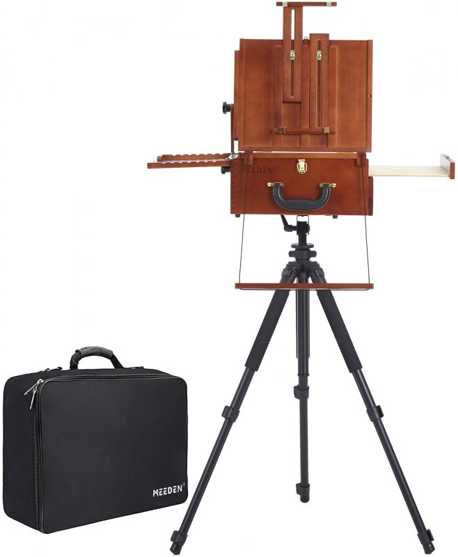 Meeden Artist Pochade Box with Aluminum Tripod and Nylon Carry Bag - Cavalletti