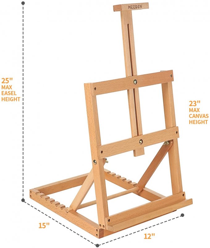 Meeden Heavy-Duty Tabletop Studio H-Frame Wooden Easel