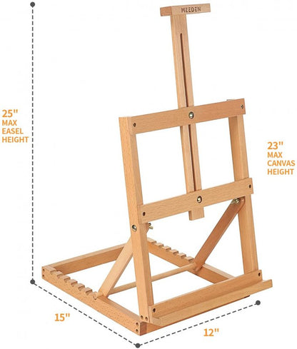 Meeden Heavy-Duty Tabletop Studio H-Frame Wooden Easel - Staffelier