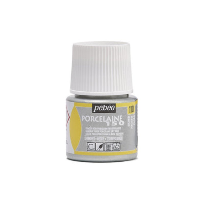 Pebeo Porcelaine 150 Moire Porcelain paint 45 ml - 110 - sølv Moiré - Glas- og porcelænsmaling