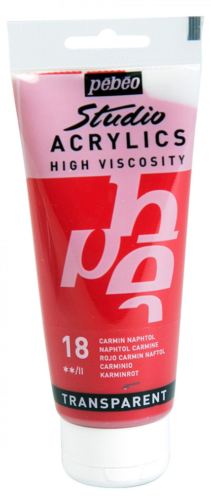 Pebeo Studio Acrylic paint 100 ml - 18 - Naftolkarmijn - Akrylfärg