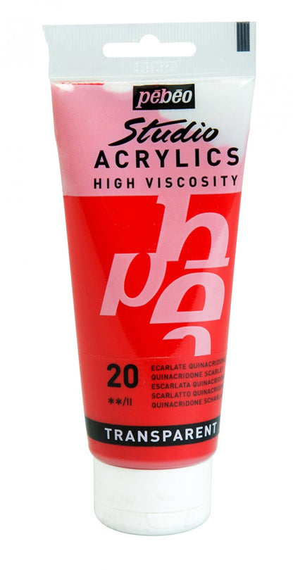 Pebeo Studio Acrylic paint 100 ml - 20 - Chinacridon scharlaken - Akrylfärg