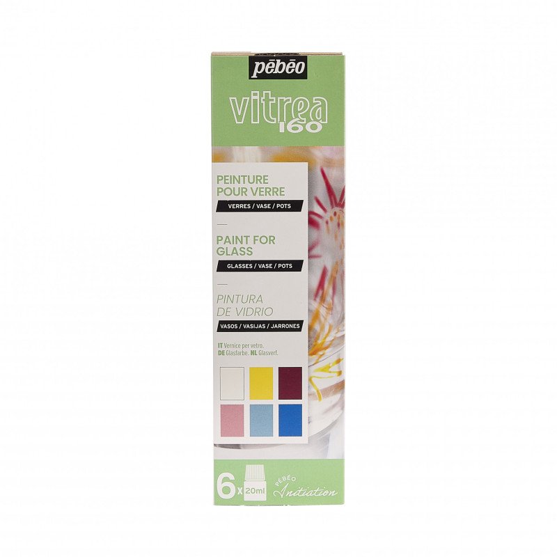 Pebeo Vitrea 160 Glasverf Sets - Glossy initiatieset - 6 x 20 ml