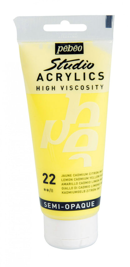 Pebeo Studio Acrylic paint 100 ml - 22 - kadmium citroengeel nyans - Akrylfärg
