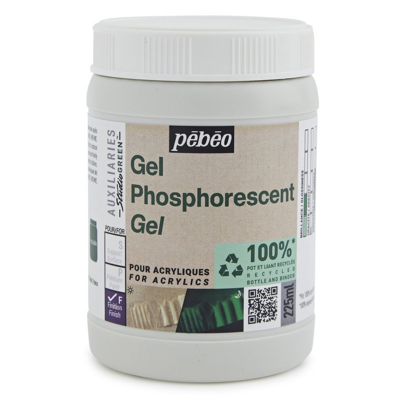 Fosforescerende Gel Pebeo Studio Green 225 ml. - Colori a effetto