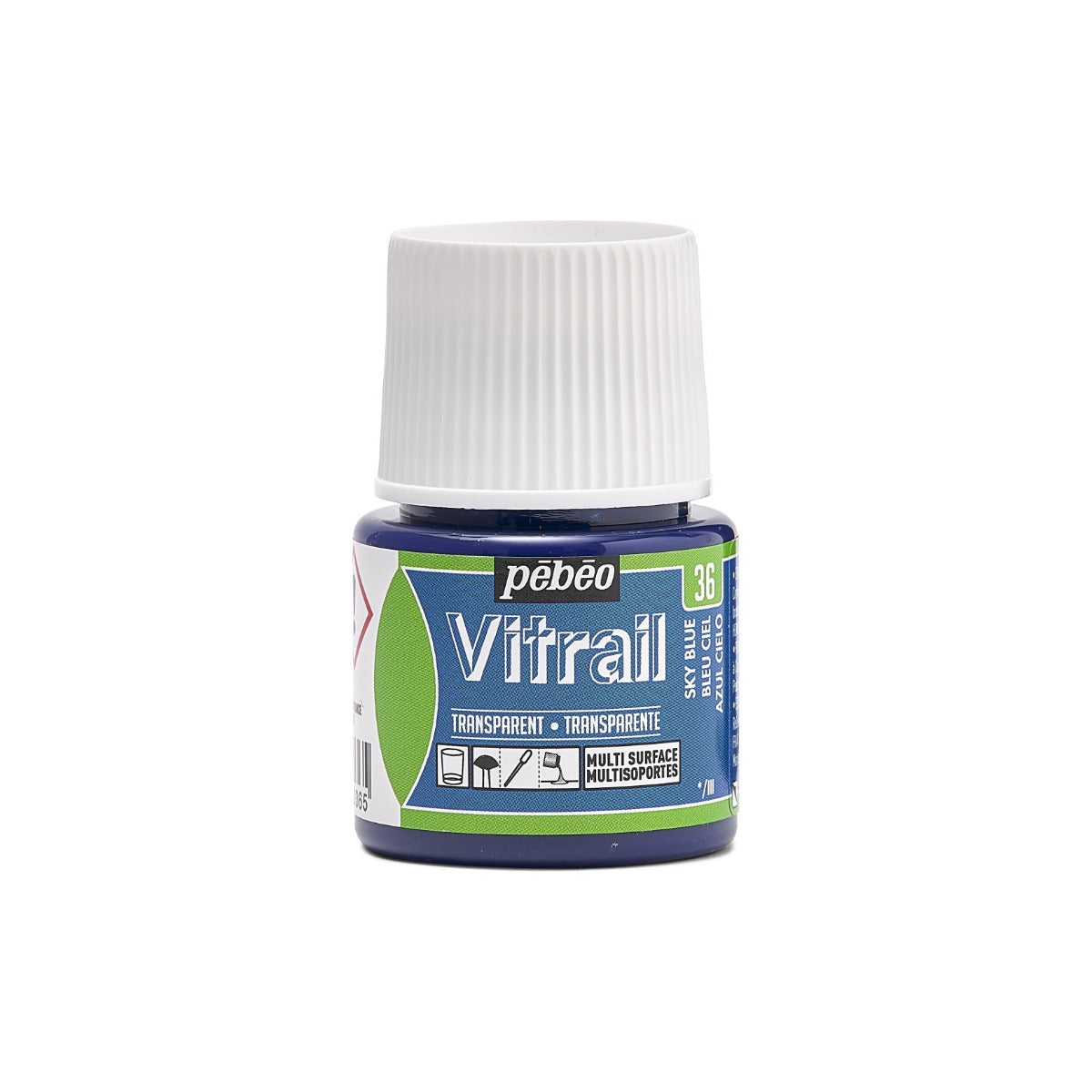 Pebeo Vitrail Transparent Glass paint 45 ml - 36 - Hemelsblauw - Glas- og porcelænsmaling